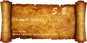 Stumpf Bazil névjegykártya
